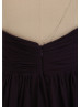 Strapless Sweetheart Purple Chiffon Crystals Prom Dress